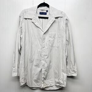 Kenneth Gordon Men's Vintage Striped Cotton Shirt Size 17-34 (Large) Flawed